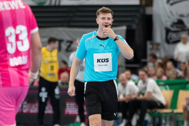 Handball, HBL2: SC DHfK Leipzig - TuS N-Lübbecke; 08.10.2026 Schiedsrichter Bela Stewen. Handball, 2. Bundesliga, Saison 2026 2027, 7. Spieltag: SC DHfK Leipzig vs. TuS N-Lübbecke am 08.10.2026 in der Quarterback Immobilien Arena Leipzig. Copyright: xBEAUTIFULxSPORTS JanxKaeferx