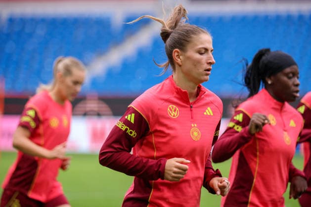 Karlsruhe, Deutschland: 08.10.2026 - Deutsche Fußballnationalmannschaft der Frauen - Abschlusstraining - Testspiel Deutschland vs. Australien Im Bild: Melissa Kössler Koessler (Deutschland) Copyright: HMBxMedia MadeleinexFantini