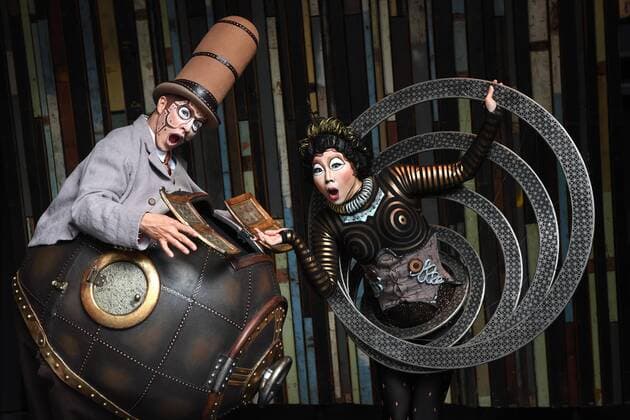 Entertainment Bilder des Tages Entertainment Themen der Woche KW25 CIRQUE DU SOLEIL KURIOS PREVIEW, Klara, The Telegraph of the Invisible, played by Kazuha Ikeda (right) and Mr Microcosmos played by Mathieu Hubener (left) pose for photographs as part of a media preview for Cirque du Soleil s Kurios, Cabinet of Curiosities in Sydney, Monday, June 24, 2019. Cirque du Soleil s Kurios, Cabinet of Curiosities opens in Sydney on the 2nd of October. ( NO ARCHIVING, EDITORIAL USE ONLY, NO USE IN BOOKS WITHOUT CONSENT Sydney NSW AUSTRALIA Copyright: xDEANxLEWINSx 20190624001405782802