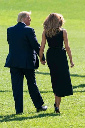 22 October 2020- Washington DC- U.S. President Donald J. Trump and First lady Melania Trump depart the White House, headed for Nashville, TN where he will participate in a debate with democratic presidential candidate Vice President Joe Biden. Photo Copyright: xChrisxKleponisx xPoolxviaxCNPx MediaPunchx