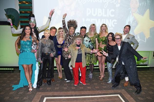 Bilder des Jahres 2024, Entertainment 01 Januar Entertainment Themen der Woche KW03 Entertainment Bilder des Tages Jasmin Herren, Manuel Flickinger, Arno Funke, Toni Trips, Dolly Buster, Julian F. M. Stöckel, Matthias Mangiapane, Eva Jacob, Sandra Kiriasis, Micaela Schäfer, Kader Loth, Claudia Effenberg, Raul Richter beim Public Viewing zum TV-Start von Ich bin ein Star Holt mich hier raus! im Hotel Pullmann Schweizer Hof in Berlin am 19.01.2024