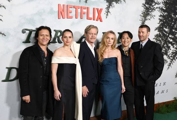 Premiere Of Netflix s Train Dreams HOLLYWOOD, LOS ANGELES, CALIFORNIA, USA - NOVEMBER 03: Clifton Collins Jr., Felicity Jones, William H. Macy, Kerry Condon, Alfred Hsing and Joel Edgerton arrive at the Premiere Of Netflix s Train Dreams held at The Egyptian Theatre Hollywood on November 3, 2025 in Hollywood, Los Angeles, California, United States., Credit:Juan Pablo Rico Avalon United States, California, Hollywood, The Egyptian Theatre Hollywood Copyright: xJuanxPabloxRicox xAvalonx 1050184905