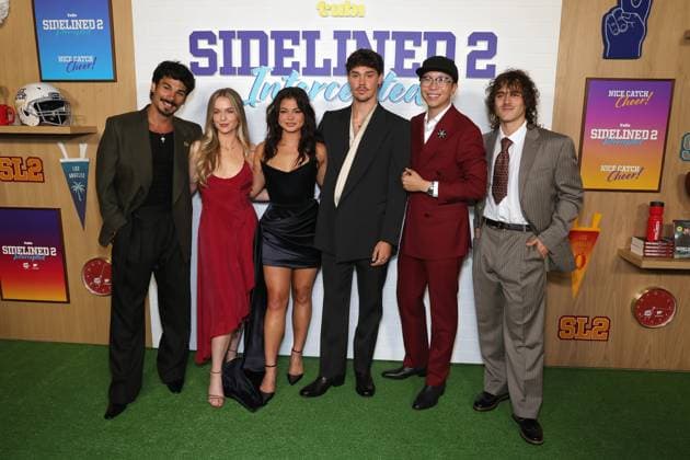 Los Angeles premiere of Tubi™s YA Original Film SIDELINED 2: INTERCEPTED 13 November 2025 . Los Angeles, California - Drew Ray Tanner, Roan Curtis, Siena Agudong, Noah Beck, Justin Wu, Charlie Gillespie At Los Angeles premiere of Tubi™s YA Original Film SIDELINED 2: INTERCEPTED held at The Pacific Design Center in Los Angeles., Credit:Sadou Faye Avalon United States, CA, Los Angeles, Pacific Design Center Copyright: xSadouxFayex xAvalonx 1052333936