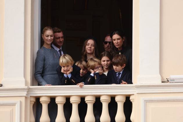 Balcony Palace during the Monaco National Day Celebrations NO TABLOIDS WEB & PRINT, BILDZEITUNG OUT, BILD.DE OUT, NO DAILY MAIL, NO DAILY MAIL GROUP, NO VOICI, NO CLOSER, NO PUBLIC Princess Charlotte, Princess Stephanie, Caroline, of Monaco,Andrea Casiraghi, Tatiana Santo Domingo ,Pierre Casiraghi, Beatrice Borromeo ,Louis Ducruet at the Balcony Palace during the Monaco National Day Celebrations, on November 19 TH 2025 Copyright: xFabricexChasseryx
