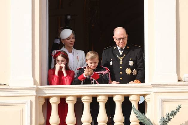 Balcony Palace during the Monaco National Day Celebrations NO TABLOIDS WEB & PRINT, BILDZEITUNG OUT, BILD.DE OUT, NO DAILY MAIL, NO DAILY MAIL GROUP, NO VOICI, NO CLOSER, NO PUBLIC Princess Charlotte, Princess Stephanie, Caroline, of Monaco,Andrea Casiraghi, Tatiana Santo Domingo ,Pierre Casiraghi, Beatrice Borromeo ,Louis Ducruet at the Balcony Palace during the Monaco National Day Celebrations, on November 19 TH 2025 Copyright: xFabricexChasseryx