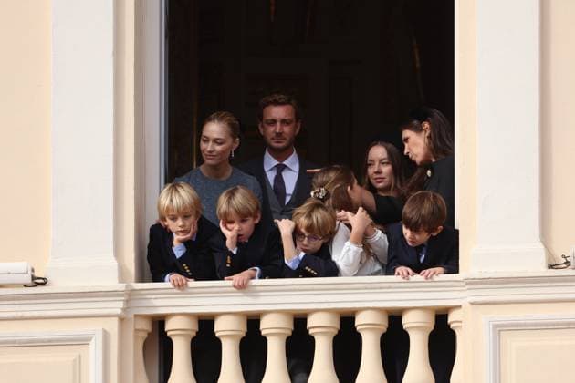 Balcony Palace during the Monaco National Day Celebrations NO TABLOIDS WEB & PRINT, BILDZEITUNG OUT, BILD.DE OUT, NO DAILY MAIL, NO DAILY MAIL GROUP, NO VOICI, NO CLOSER, NO PUBLIC Princess Charlotte, Princess Stephanie, Caroline, of Monaco,Andrea Casiraghi, Tatiana Santo Domingo ,Pierre Casiraghi, Beatrice Borromeo ,Louis Ducruet at the Balcony Palace during the Monaco National Day Celebrations, on November 19 TH 2025 Copyright: xFabricexChasseryx
