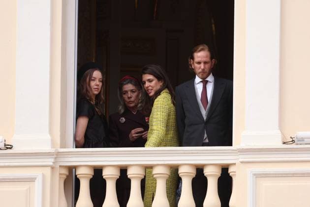 Balcony Palace during the Monaco National Day Celebrations NO TABLOIDS WEB & PRINT, BILDZEITUNG OUT, BILD.DE OUT, NO DAILY MAIL, NO DAILY MAIL GROUP, NO VOICI, NO CLOSER, NO PUBLIC Princess Charlotte, Princess Stephanie, Caroline, of Monaco,Andrea Casiraghi, Tatiana Santo Domingo ,Pierre Casiraghi, Beatrice Borromeo ,Louis Ducruet at the Balcony Palace during the Monaco National Day Celebrations, on November 19 TH 2025 Copyright: xFabricexChasseryx