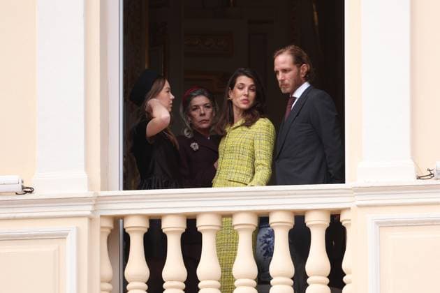 Balcony Palace during the Monaco National Day Celebrations NO TABLOIDS WEB & PRINT, BILDZEITUNG OUT, BILD.DE OUT, NO DAILY MAIL, NO DAILY MAIL GROUP, NO VOICI, NO CLOSER, NO PUBLIC Princess Charlotte, Princess Stephanie, Caroline, of Monaco,Andrea Casiraghi, Tatiana Santo Domingo ,Pierre Casiraghi, Beatrice Borromeo ,Louis Ducruet at the Balcony Palace during the Monaco National Day Celebrations, on November 19 TH 2025 Copyright: xFabricexChasseryx