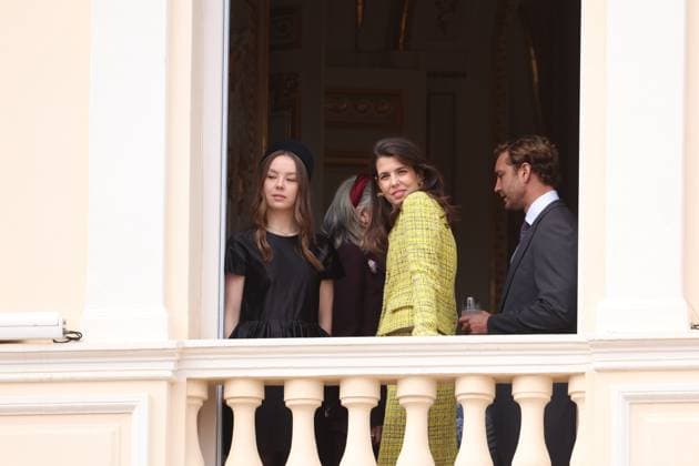 Balcony Palace during the Monaco National Day Celebrations NO TABLOIDS WEB & PRINT, BILDZEITUNG OUT, BILD.DE OUT, NO DAILY MAIL, NO DAILY MAIL GROUP, NO VOICI, NO CLOSER, NO PUBLIC Princess Charlotte, Princess Stephanie, Caroline, of Monaco,Andrea Casiraghi, Tatiana Santo Domingo ,Pierre Casiraghi, Beatrice Borromeo ,Louis Ducruet at the Balcony Palace during the Monaco National Day Celebrations, on November 19 TH 2025 Copyright: xFabricexChasseryx