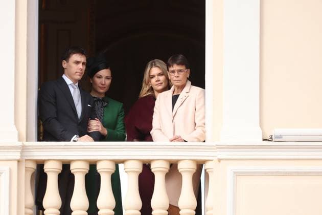 Balcony Palace during the Monaco National Day Celebrations NO TABLOIDS WEB & PRINT, BILDZEITUNG OUT, BILD.DE OUT, NO DAILY MAIL, NO DAILY MAIL GROUP, NO VOICI, NO CLOSER, NO PUBLIC Princess Charlotte, Princess Stephanie, Caroline, of Monaco,Andrea Casiraghi, Tatiana Santo Domingo ,Pierre Casiraghi, Beatrice Borromeo ,Louis Ducruet at the Balcony Palace during the Monaco National Day Celebrations, on November 19 TH 2025 Copyright: xFabricexChasseryx