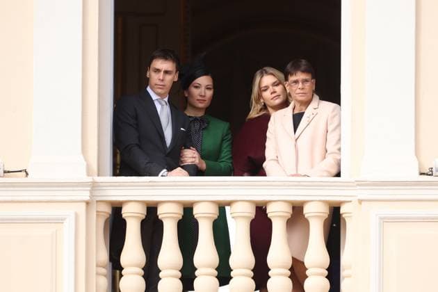Balcony Palace during the Monaco National Day Celebrations NO TABLOIDS WEB & PRINT, BILDZEITUNG OUT, BILD.DE OUT, NO DAILY MAIL, NO DAILY MAIL GROUP, NO VOICI, NO CLOSER, NO PUBLIC Princess Charlotte, Princess Stephanie, Caroline, of Monaco,Andrea Casiraghi, Tatiana Santo Domingo ,Pierre Casiraghi, Beatrice Borromeo ,Louis Ducruet at the Balcony Palace during the Monaco National Day Celebrations, on November 19 TH 2025 Copyright: xFabricexChasseryx