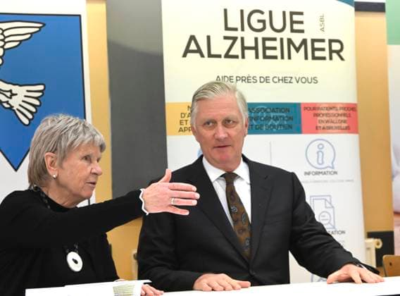 The King Visits Alzheimer Cafe JUPRELLE, BELGIUM - NOVEMBER 26 : King Philippe participates in a session of the Alzheimer Café in Juprelle, a ViADem municipality (dementia-friendly city or municipality). The Alzheimer Café is a meeting place where people with Alzheimer s disease, their loved ones, carers, healthcare providers and other interested parties can meet in a warm and informal atmosphere. Over snacks and drinks, they talk about daily life with the disease and work to break down taboos. It is not a medical consultation or therapy, but a place where people can get information, share experiences, find support and reduce loneliness. The meetings are organised by De Ligue Nationale Alzheimer Liga ASBL vzw Vog, chaired by Baroness Hen Copyright: xBertxVanxDenxBrouckex