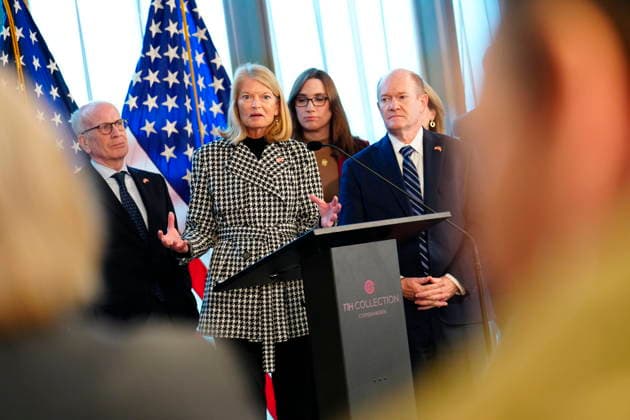 DENMARK Press conference with American delegation Senator Lisa Murkowski from the Republican Party speaks during a press conference with an American delegation, consisting of senators and members of the House of Representatives, in Copenhagen, Saturday, January 17, 2026. The delegation, which consists of 11 American congress members, is visiting Denmark after the US President, Donald Trump, reiterated his desire for ownership of Greenland. (Photo: Ida Marie Odgaard Scanpix 2026) , Copenhagen Denmark Copyright: IdaxMariexOdgaardx spdk20260117-111808-L