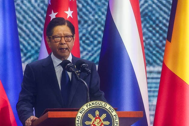 Southeast Asian leaders gather at Opening Ceremony of ASEAN Summit and Related Meetings 2026 CEBU, PHILIPPINES - MAY 8: Philippine President Ferdinand Bongbong Romualdez Marcos Jr. gives an opening speech, during the official opening ceremony of the 48th ASEAN Summit and Related Meetings, in Cebu, Philippines, on May 8, 2026. Top leaders of ASEAN member states from across Southeast Asia gather to discuss key international and regional issues, including conflict in the Middle East, trade and economic development, fuel and energy crisis, and South China Sea territorial disputes. The summit comes just a few days ahead of a meeting between United States President Donald Trump and Chinese President Xi Jinping, which will take place in mid-May. Copyright: x2026xAnadoluxDanielxCengx