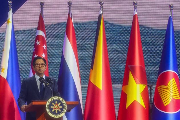 Southeast Asian leaders gather at Opening Ceremony of ASEAN Summit and Related Meetings 2026 CEBU, PHILIPPINES - MAY 8: Philippine President Ferdinand Bongbong Romualdez Marcos Jr. gives an opening speech, during the official opening ceremony of the 48th ASEAN Summit and Related Meetings, in Cebu, Philippines, on May 8, 2026. Top leaders of ASEAN member states from across Southeast Asia gather to discuss key international and regional issues, including conflict in the Middle East, trade and economic development, fuel and energy crisis, and South China Sea territorial disputes. The summit comes just a few days ahead of a meeting between United States President Donald Trump and Chinese President Xi Jinping, which will take place in mid-May. Copyright: x2026xAnadoluxDanielxCengx