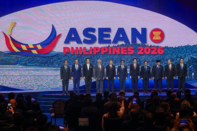 Southeast Asian leaders gather at Opening Ceremony of ASEAN Summit and Related Meetings 2026 CEBU, PHILIPPINES - MAY 8: (L-R) Myanmar s Permanent Foreign Secretary U Hau Khan Sum, Malaysia s Prime Minister Anwar Ibrahim, Thailand s Prime Minister Anutin Charnvirakul, Timor-Leste s Prime Minister Xanana Gusmao, Vietnam s Prime Minister Le Minh Hung, Philippine President Ferdinand Bongbong Romualdez Marcos Jr., Singapore s Prime Minister Lawerence Wong, Brunei s Prime Minister Hassanal Bolkiah, Indonesia s Prime Minister Prabowo Subianto, Cambodia s Hun Manet, and Lao s Prime Minister Sonexay Siphandone during a family photo session at the official opening ceremony of the 48th ASEAN Summit and Related Meetings, in Cebu, Philippines, on May Copyright: x2026xAnadoluxDanielxCengx