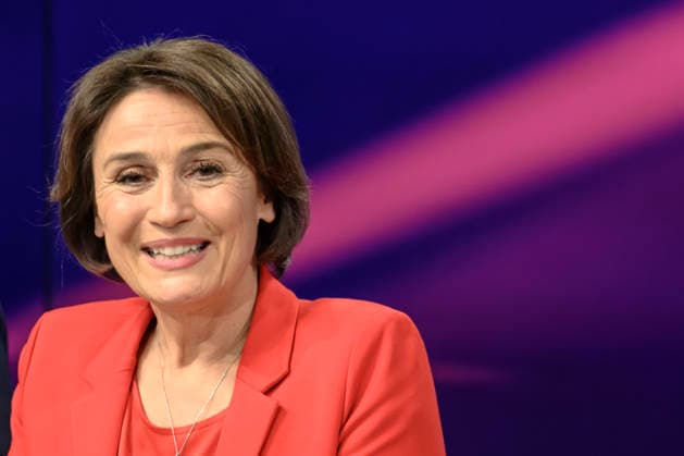 v.l.: Sandra Maischberger, GER, Berlin, Studio, zu Gast bei – Maischberger, politische Talkshow, TV, Format, mit Moderatorin – Sandra Maischberger, Das Erste, aus Adlershof – Am Studio 20, 12. Mai 2026, Copyright: HMBxMedia UwexKoch