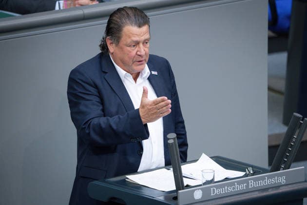 Deutscher Bundestag, 80. Plenarsitzung Stephan Brandner (AfD) im Portrait bei seiner Rede zum Tagesordnungspunkt Einsetzung eines UA: Angriff auf die Nordstream-Pipelines bei der 80. Sitzung des Deutschen Bundestag in Berlin, 21.05.2026 Berlin Berlin Deutschland