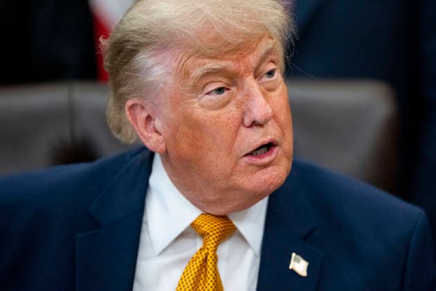 President Donald Trump speaks during an executive order signing in the Oval Office of the White House in Washington, DC, US, on Monday, June 22, 2026. President Trump signed executive orders Monday aimed at accelerating quantum research, laying the groundwork for federal agencies to adopt the technology and strengthen US defenses against cyberattacks. Copyright: xBonniexCashx xPoolxviaxCNPx MediaPunchx