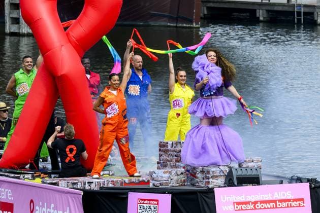 Amsterdam, The Netherlands, 2026-08-01 14:35:39 AMSTERDAM, 01-08-2026, Canals of Amsterdam. Amsterdam is the host city for WorldPride. Under the theme UNITY, equal rights, visibility, and international solidarity take center stage. The program includes the Pride Walk, Canal Parade, and a conference, among other things. PHOTO: NLBeeld Patrick van Emst Credit: NL Beeld Patrick van Emst Copyright: xx x