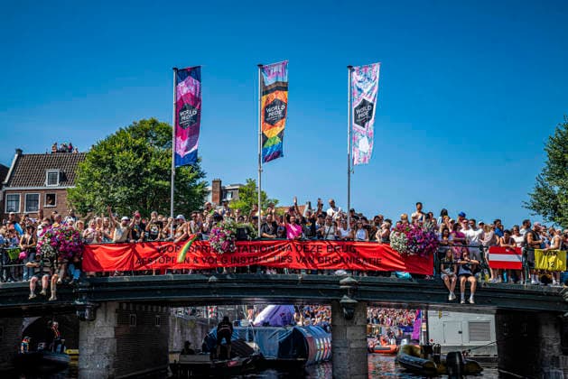 August 1, 2026, Amsterdam, North Holland, Netherlands: August 1, 2026, Amsterdam, the Netherlands. Hundreds of thousands of spectators joined the 30th edition of the Pride Canal Parade, the highlight of WorldPride Amsterdam 2026. This yearâ€⠢s parade also included the WorldPride Stadium grandstand, with seating for approximately 10,000 people to watch as floats pass. Amsterdam Netherlands - ZUMAp202 20260801_zip_p202_033 Copyright: xJamesxPetermeierx