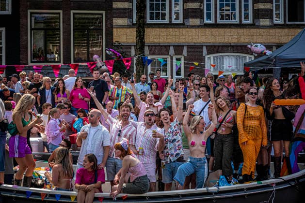 August 1, 2026, Amsterdam, North Holland, Netherlands: August 1, 2026, Amsterdam, the Netherlands. Hundreds of thousands of spectators joined the 30th edition of the Pride Canal Parade, the highlight of WorldPride Amsterdam 2026. This yearâ€⠢s parade also included the WorldPride Stadium grandstand, with seating for approximately 10,000 people to watch as floats pass. Amsterdam Netherlands - ZUMAp202 20260801_zip_p202_052 Copyright: xJamesxPetermeierx