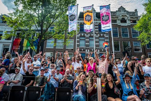 August 1, 2026, Amsterdam, North Holland, Netherlands: Floats pass through WorldPride Stadium during Amsterdam Pride s Canal Parade on August 1, 2026, in Amsterdam, the Netherlands. Hundreds of thousands of spectators joined the 30th edition of the Pride Canal Parade, the highlight of WorldPride Amsterdam 2026. This yearâ€⠢s parade also included the WorldPride Stadium grandstand, with seating for approximately 10,000 people to watch as floats pass. Amsterdam Netherlands - ZUMAp202 20260801_zip_p202_077 Copyright: xJamesxPetermeierx
