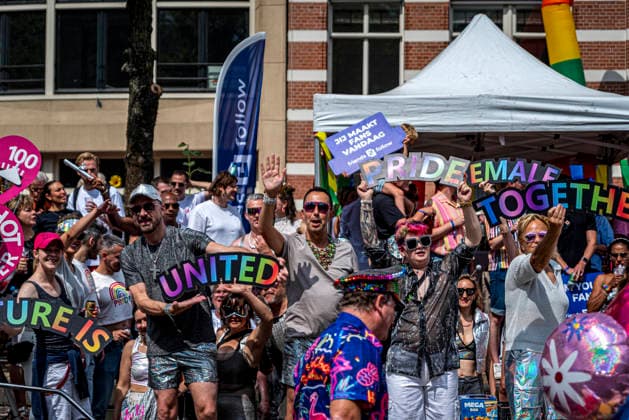 August 1, 2026, Amsterdam, North Holland, Netherlands: August 1, 2026, Amsterdam, the Netherlands. Hundreds of thousands of spectators joined the 30th edition of the Pride Canal Parade, the highlight of WorldPride Amsterdam 2026. This yearâ€⠢s parade also included the WorldPride Stadium grandstand, with seating for approximately 10,000 people to watch as floats pass. Amsterdam Netherlands - ZUMAp202 20260801_zip_p202_105 Copyright: xJamesxPetermeierx