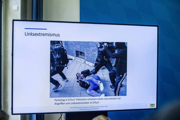 August 11, 2026, Munich, Bavaria, Germany: The Bavarian Verfassungsschutz (Secret Service, Office for the Protection of the Constitution) released its half-year report detailing the current threats to Bavaria and the country. The latest threats includes upticks in espionage, saboteurs, Islamist extremism and terror, as well as movements that seek to split society. Recent cases, such as the CSD attack in Berlin and the drone with explosives found at a Leipzig airport, have raised alert and readiness levels against all threats. Munich Germany - ZUMAb160 20260811_abp_b160_021 Copyright: xSachellexBabbarx