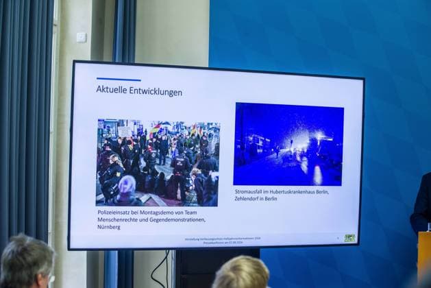 August 11, 2026, Munich, Bavaria, Germany: The Bavarian Verfassungsschutz (Secret Service, Office for the Protection of the Constitution) released its half-year report detailing the current threats to Bavaria and the country. The latest threats includes upticks in espionage, saboteurs, Islamist extremism and terror, as well as movements that seek to split society. Recent cases, such as the CSD attack in Berlin and the drone with explosives found at a Leipzig airport, have raised alert and readiness levels against all threats. Munich Germany - ZUMAb160 20260811_abp_b160_026 Copyright: xSachellexBabbarx