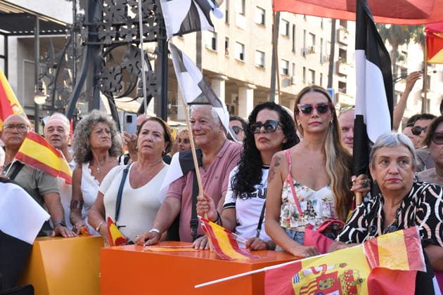 Rally in Ceuta to Demand Answers from Spain and Europe: Several people gathered during a rally under the slogan Enough Is Enough—Ceuta Won’t Give Up, in front of the Government Delegation headquarters on August 9, 2026, in Ceuta, Spain. The demonstration, called by religious communities and neighborhood associations, brought together thousands of people this Sunday in Ceuta’s Plaza de la Constitución to demand action in response to the situation created by the mass arrival of migrants on July 30. The organizers estimate attendance at more than 10,000 people, while the National Police put the number at over 5,000. AUGUST 9, 2026 Gabriela Sardá Nún Ceuta, Ceuta, Spain Copyright: xGabrielaxSardaxNunezx 7707581
