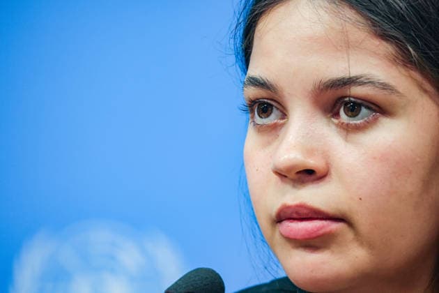 August 10, 2026, New York, New York, United States: LENIIE UMEROVA, a Ukrainian Crimean Tatar and former civilian detainee, addresses a press briefing following her testimony at a UN Security Council Arria-formula meeting at UNHQ. UMEROVA was detained by Russian authorities in December 2022 while travelling to occupied Crimea to visit her seriously ill father and was later transferred to Moscowâ€⠢s Lefortovo prison, where she was accused of espionage. Held until September 2024, she described interrogation, prolonged isolation, and physical and psychological abuse, as well as the broader treatment of Ukrainian civilian detainees. New York United States - ZUMAo116 20260810_znp_o116_029 Copyright: xBiancaxOterox