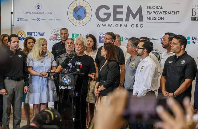 August 11, 2026, Fl, USA: Colombian entrepreneur Jorge Hano speaks as part of a group of elected officials from South Florida, the City of Doral and businesses leaders that joined Mayor Christi Fraga and Michael Capponi, founder of the Global Empowerment Mission (GEM), during a press conference to detail the urgent relief operations and a call for local volunteers and the need of donations a day after the devastating 7.4-magnitude earthquake that struck western Colombia on Aug. 10, at the organizationâ€⠢s headquarters in Doral, Florida, on Tuesday, Aug.11, 2026. USA - ZUMAm67_ 20260811_zaf_m67_001 Copyright: xPedroxPortalx