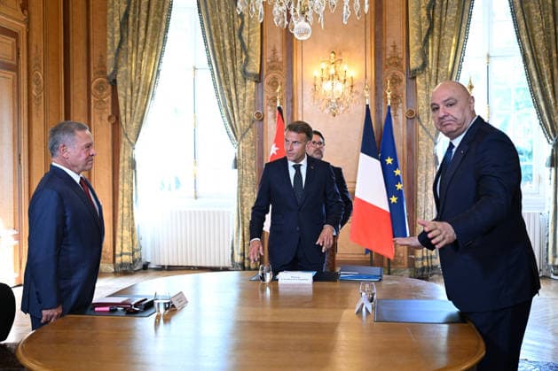 Emmanuel Macron, President of the French Republic; King Abdullah II of Jordan; Joseph Aoun, President of Lebanon. President Macron of the French Republic hosts the King of Jordan and Joseph Aoun, President of the Lebanese Republic, for a meeting at the Hôtel des Invalides in Paris, on September 17, 2026. The three leaders are working to strengthen Lebanon’s sovereignty and security, which are essential to the stability of the entire region. Together, they open a meeting of high-level military experts as part of the Aqaba Process, aimed at supporting the Lebanese Armed Forces, a pillar of the country’s sovereignty and indispensable for enabling the state to fully ensure the security of its territory and exercise the state’s monopoly on arms Copyright: xJeannexAccorsini Pool BestimagexJeannexAccorsini Pool Bestimagex