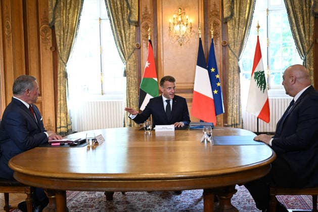Emmanuel Macron, President of the French Republic; King Abdullah II of Jordan; Joseph Aoun, President of Lebanon. President Macron of the French Republic hosts the King of Jordan and Joseph Aoun, President of the Lebanese Republic, for a meeting at the Hôtel des Invalides in Paris, on September 17, 2026. The three leaders are working to strengthen Lebanon’s sovereignty and security, which are essential to the stability of the entire region. Together, they open a meeting of high-level military experts as part of the Aqaba Process, aimed at supporting the Lebanese Armed Forces, a pillar of the country’s sovereignty and indispensable for enabling the state to fully ensure the security of its territory and exercise the state’s monopoly on arms Copyright: xJeannexAccorsini Pool BestimagexJeannexAccorsini Pool Bestimagex