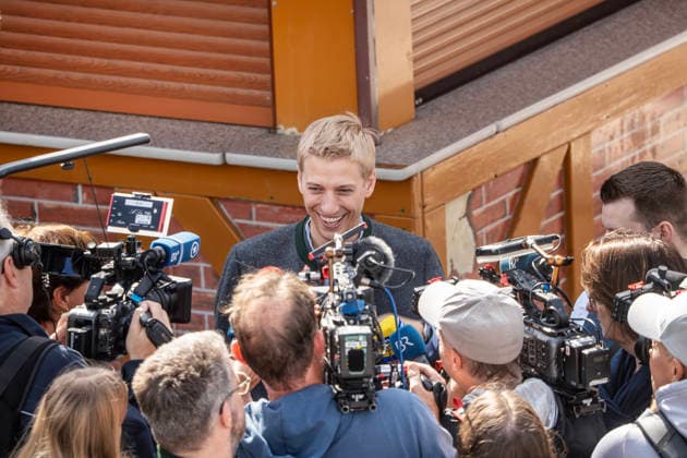 Oktoberfest 2026, Dominik Krause, Münchner Oberbürgermeister, beim traditionellen Presserundgang, im Gespräch mit den Medien, München, 17. September 2026 Deutschland, München, 17. September 2026, Oktoberfest 2026,, Dominik Krause, Münchner Oberbürgermeister, (Grüne), beim traditionellen Presserundgang über die Wiesn, OB Krause im Gespräch mit den Medien, die Wiesn 2026 beginnt am 19. September und dauert bis zum 4. Oktober 2026, Volksfest, Theresienwiese, bayerisch, Bayern