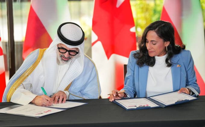September 17, 2026, Ottawa, On, Canada: Anita Anand, Minister of Foreign Affairs, right, and Kuwaiti Foreign Minister Sheikh Jarrah Jaber Al-Ahmad Al-Sabah take part in a signing ceremony, in Ottawa, on Thursday, September 17, 2026. Ottawa Canada - ZUMAc35_ 20260917_zaf_c35_074 Copyright: xChrisxTanouyex