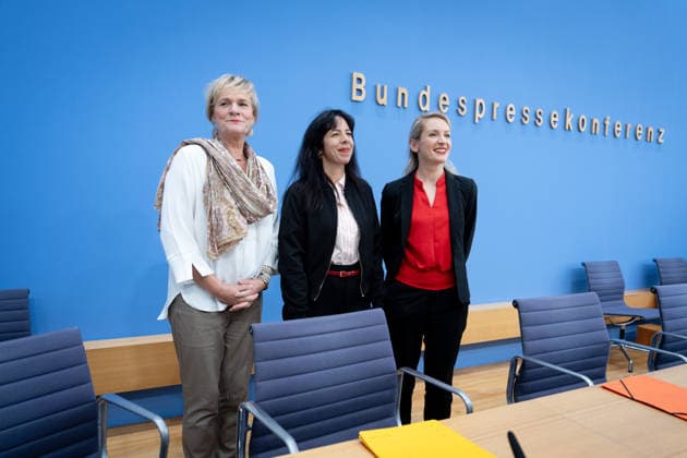 Bundespressekonferenz, Die Linke Berlin, BPK, Die Linke, Wahlen, Mecklenburg-Vorpommern, Ines Schwerdtner, Vorsitzende, Elif Eralp, Bürgermeisterkandidatin, Simone Oldenburg, Spitzenkandidatin Berlin Berlin GER