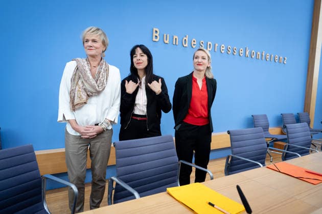 Bundespressekonferenz, Die Linke Berlin, BPK, Die Linke, Wahlen, Mecklenburg-Vorpommern, Ines Schwerdtner, Vorsitzende, Elif Eralp, Bürgermeisterkandidatin, Simone Oldenburg, Spitzenkandidatin Berlin Berlin GER