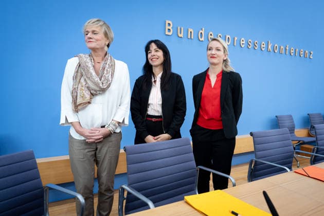 Bundespressekonferenz, Die Linke Berlin, BPK, Die Linke, Wahlen, Mecklenburg-Vorpommern, Ines Schwerdtner, Vorsitzende, Elif Eralp, Bürgermeisterkandidatin, Simone Oldenburg, Spitzenkandidatin Berlin Berlin GER