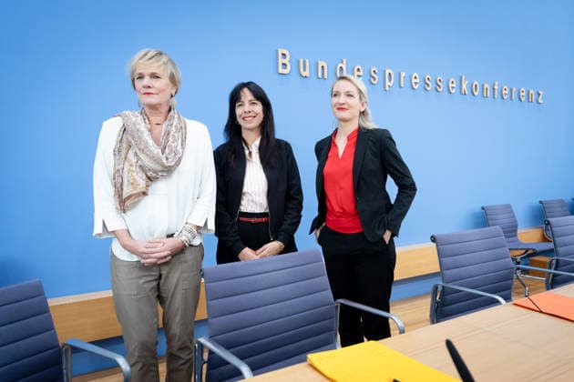 Bundespressekonferenz, Die Linke Berlin, BPK, Die Linke, Wahlen, Mecklenburg-Vorpommern, Ines Schwerdtner, Vorsitzende, Elif Eralp, Bürgermeisterkandidatin, Simone Oldenburg, Spitzenkandidatin Berlin Berlin GER