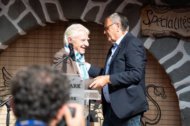 Europa Park, Rust, Schweizer Themenbereich, Walliser Dorf, offizielle Eröffnung des Emil Hüüsli, Emil Steinberger, Emils Bühnenwelt, Ausstellung, Schweizer Künstler, Komiker, Schauspieler, Lebenswerk, Unterhaltung, Kultur, Freizeitpark, neue Attraktion, Tourismus, Symbolfoto v Rust Europa Park Baden-Württemberg Deutschland Copyright: xFINLEYxMÖRCHx