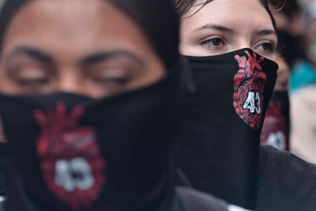 September 25, 2026, Mexico City, Cdmx, Mexico: In the framework of the commemoration of the 12th anniversary of the forced disappearance of the 43 Normalistas of the Rural Normal School Raul Isidro Burgos of Ayotzinapa, Guerrero, parents of students, family members and groups demonstrated outside the Supreme Court of Justice of the Nation (SCJN), which is located next to the National Palace, official residence of President Claudia Sheimbaum. This act of protest aims to demand the solution of the case of the students, stop covering up the army, the government agencies and at the same time demand punishment of all those related to organized crime directly or indirectly who participated in the crime that after twelve years has the young peop - ZUMAp204 20260925_zip_p204_023 Copyright: xJosuexPerezx