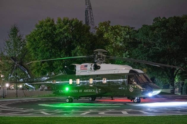 October 3, 2026, Washington, Dc, USA: President Donald Trump returns from a trip to Dayton, OH on October 3, 2026. Washington USA - ZUMAl312 20261003_znp_l312_009 Copyright: xAndrewxLeydenx