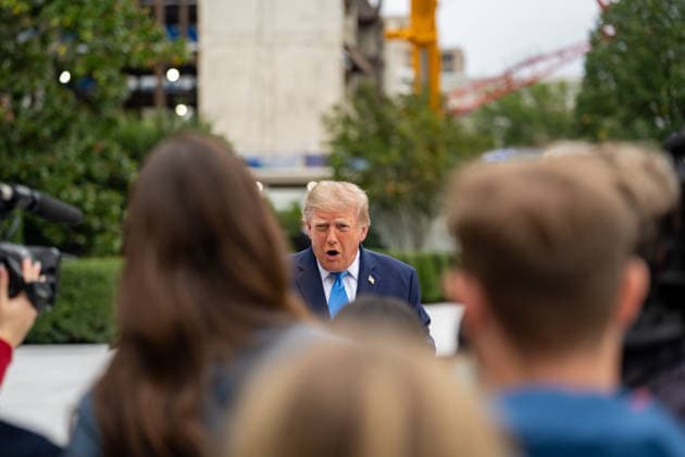 October 3, 2026, Washington, Dc, USA: President Donald Trump departs the White House for a trip to Dayton, OH on October 3, 2026. Washington USA - ZUMAl312 20261003_znp_l312_017 Copyright: xAndrewxLeydenx