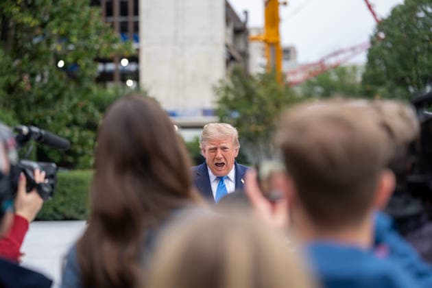 October 3, 2026, Washington, Dc, USA: President Donald Trump departs the White House for a trip to Dayton, OH on October 3, 2026. Washington USA - ZUMAl312 20261003_znp_l312_018 Copyright: xAndrewxLeydenx