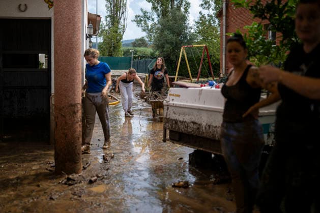 Heavy rains in Catalonia leave two dead and the Besòs River at risk of flooding. Residents clean up the mud that has accumulated in the streets and homes due to the torrential rains, on October 4, 2026, in Montornès del Vallès, Barcelona, Catalonia, Spain. The storm hitting Catalonia has left two people dead in the region. The president of the Generalitat, Salvador Illa, reported the death in Tordera of a 75-year-old man, who was at a campground when a wall reportedly collapsed on him. The second victim is a person who had been reported missing and was found in Montornès del Vallès. Emergency services are searching for another missing person in Riera de Pineda de Mar. The rains and storms have put eleven autonomous communities on alert thi Copyright: xLorenaxSopênax 7820128