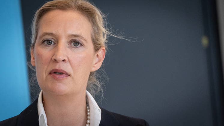 Alice Weidel, AfD-Partei- und Fraktionsvorsitzende;Pressestatement der beiden Parteivorsitzenden und Fraktionsvorsitzenden der AfD vor Beginn der Fraktionssitzung im Deutschen Bundestag, Berlin Berlin Deutschland Bundestag