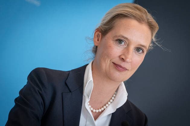 Alice Weidel, AfD-Partei- und Fraktionsvorsitzende;Pressestatement der beiden Parteivorsitzenden und Fraktionsvorsitzenden der AfD vor Beginn der Fraktionssitzung im Deutschen Bundestag, Berlin Berlin Deutschland Bundestag