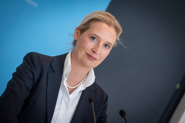 Alice Weidel, AfD-Partei- und Fraktionsvorsitzende;Pressestatement der beiden Parteivorsitzenden und Fraktionsvorsitzenden der AfD vor Beginn der Fraktionssitzung im Deutschen Bundestag, Berlin Berlin Deutschland Bundestag